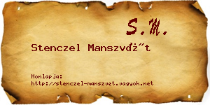 Stenczel Manszvét névjegykártya